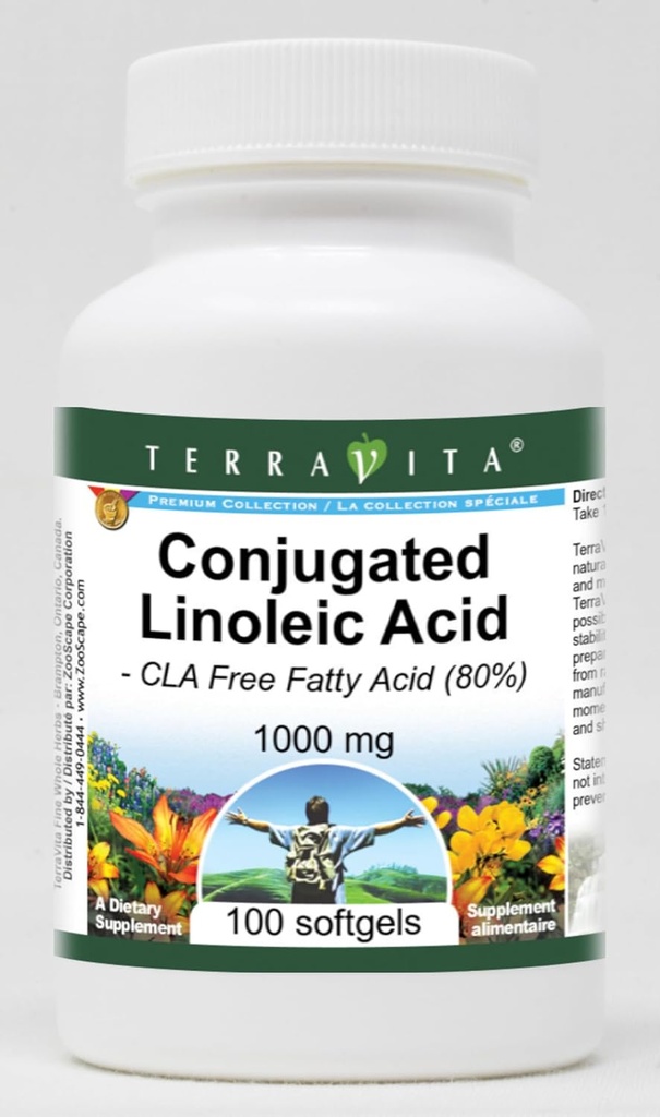 Konjugoitu Linolihappo - CLA-vapaa rasvahappo (80%) - 1000 mg (100 softgelia, ZIN: 427996)