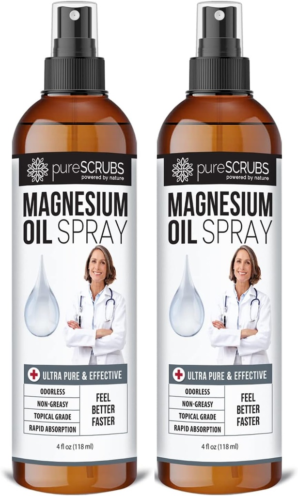 Puhdas Uutinen Magnesiumöljyruisku, Ultra Fast Imeytyminen parempaan terveyteen, Pure Zechstein Brine - (2 Bottle Value Pack)