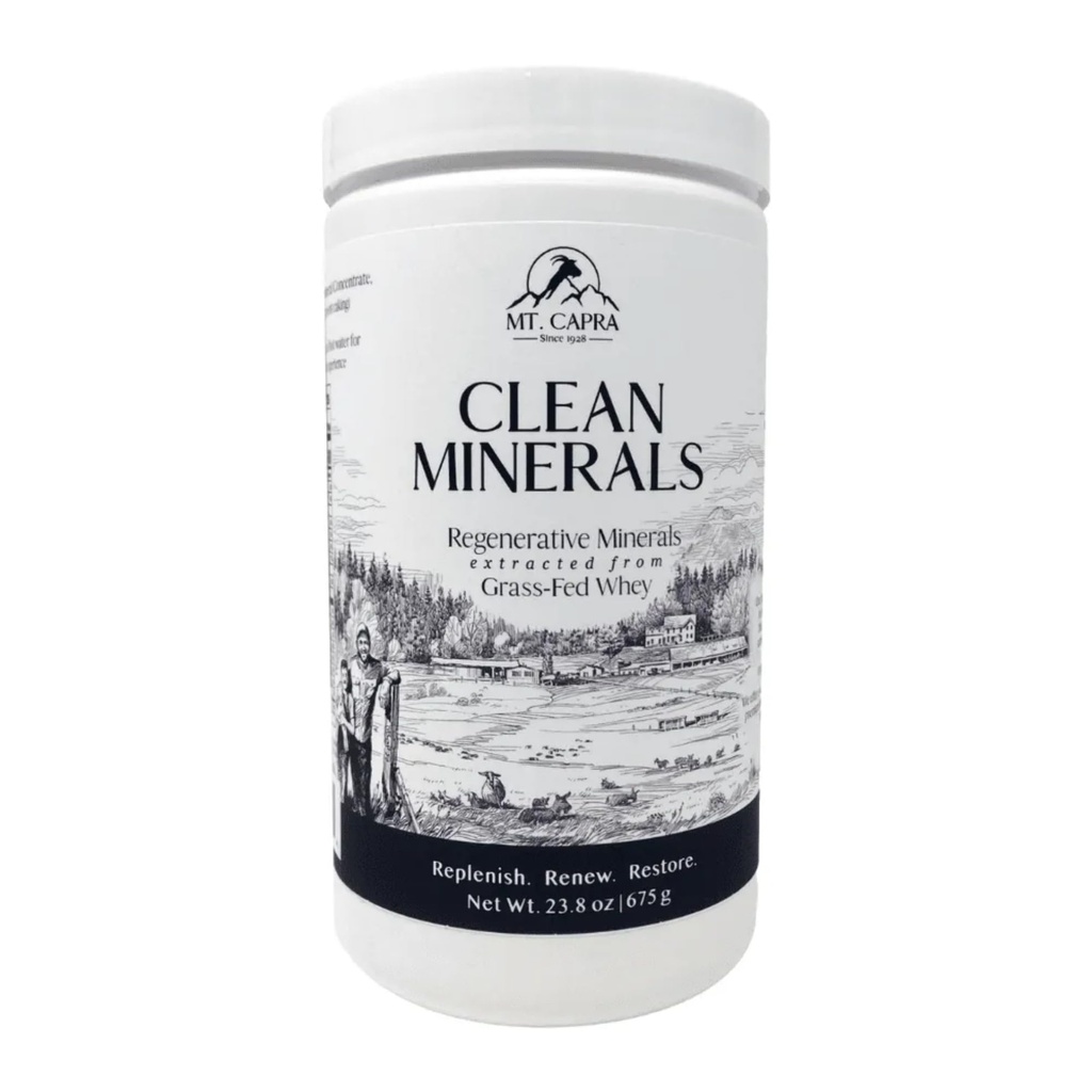 Mt Capra Clean Minerals | Regenerative Minerals Extracted from Grass-Fed Goat Whey, Över 1000 mg Kalcium, 240 mg Kalcium, Multimineral, Biotillgänglig, Lätt att Digest | 30 Servings - 23,8 oz
