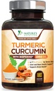 Turmeeric Curcumin Supplement 1950mg - 95% Curcuminoids kanssa Organic Turmeric & BioPerine Black Pepper Extract paras imeytyminen, Nature's Vegan Joint Support, ei-GMO, pullotettu USA - 180 kapselia