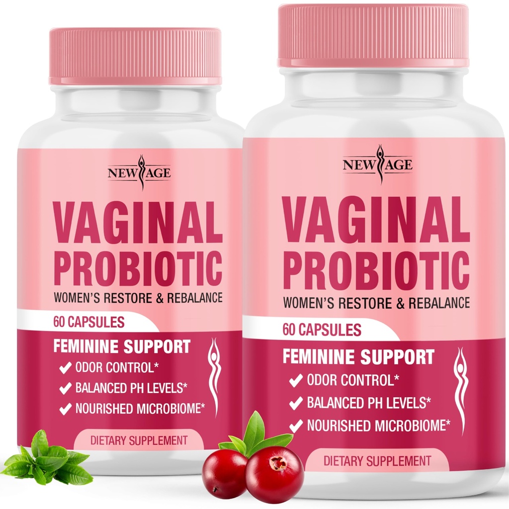 NEW AGE emättimen Probiootit naisille prebiootteja, karpalouute, ja Lactobacillus Probiootti Blend, tukee terve pH tasapaino, Odor Control, emättimen Flora - 120 kapselia