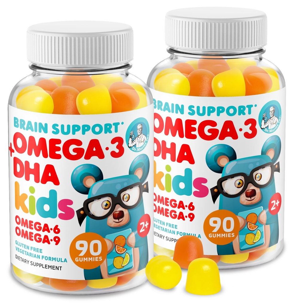 MORITZ Omega 3 Kids Gummies (180 greve), Vegan Omega3 Gummies för barn med ingen fiskolja, vitaminer för hjärn- och hjärthälsa, glutenfri Omega 3 6 9