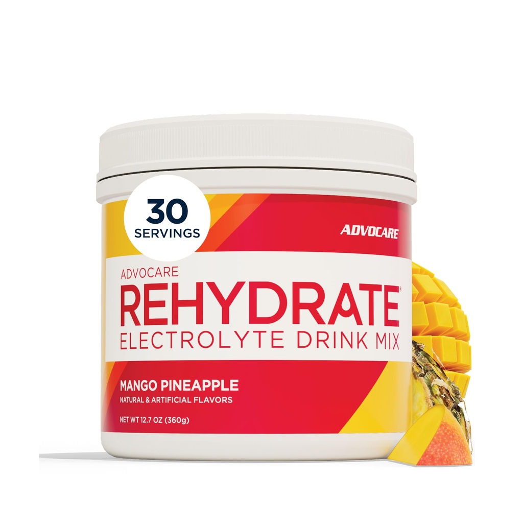 AdvoCare Rehydraatio - Elektrolyyttijuoma Mix - sisältää magnesiumia, natriumia, kaliumia ja kalsiumia - antioksidanttia ja Aminohappoa täydennetty - tukee nesteytys ja Recovery - Mango Ananas, 12, 7 oz