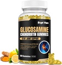 Glukosamiini Chondroitin Gummies - 60 Joint Support Lisäravinteet - 1500 mg Extra Strength MSM, Elderberry, Turmeeric - Cartilage & Immuuni Tuki aikuisille, Miehet & Naiset Vegan - Helppo niellä