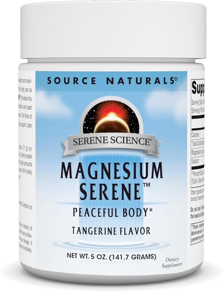 Källa Naturals Serene Science Magnesium Serene, Peaceful Body *, Tangerine smaksatt - 5 Ounce Powder