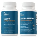 Tobias Colon 14 Day Cleanse ja Ashwagandha-kapselit, Colon Cleanse Detox ja Calming Adaptogen, tukee energiaa ja immuuniterveyttä, ei GMO