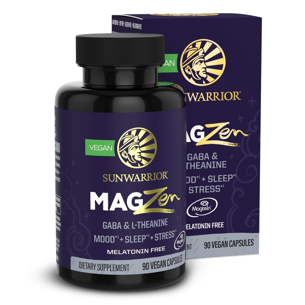 Magnesium Supplement L-Theanine Capsules Mood, Sleep & Stress Support med Magnesium Bisglycinate, L-Theanine & GABA främjar avkoppling, Sleep Quality & Mental Clarity Vegan & Non-Drowsy 90 Capsules