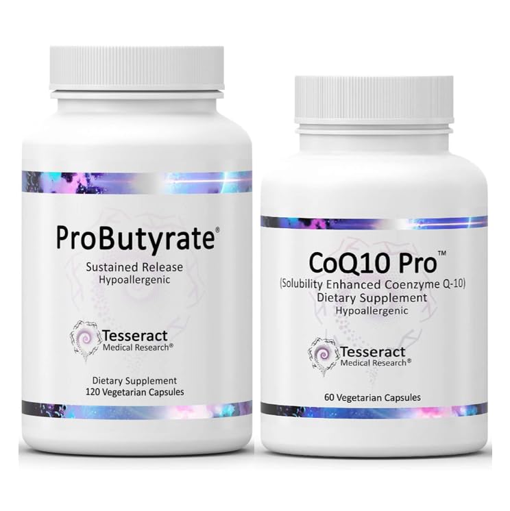 Tesseract Medical Research ProButyrate Gut Health Supplement, Butyric Acid Complex & CoQ10 Pro, Coenzyme Q10 terveyden, lihasten terveyden ja solujen energian tuotanto