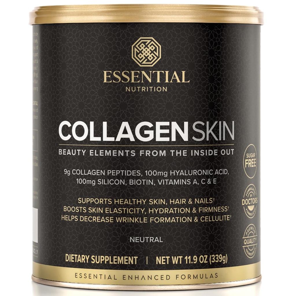 Essential Nutrition Collagen Skin - Hydrolyzed Collagen Peptides, med Hyaluronic Acid, Silicon & Biotin - Hår, Skin & Nails - Neutral - 11,9 oz (30 portioner)