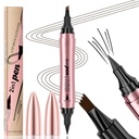 Q710 2in1pen,4-Vihreä otsakynä ja silmänsuojain,Duble-Led design,luonnonvaraiset kulmakarvat meikki,microblading kulmakarvakynä, vedenpitävä,Soft nib,Yksi sileä isku [2#Dark Brown]