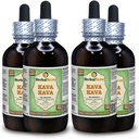 Kava Kava (Piper Methysticum) Glyseriitti, kuivattu juuri alkoholiton nesteuute (Brandin nimi: HerbalTerra, ylpeästi valmistettu USA:ssa) 4x4 fl.oz (4x120 ml)