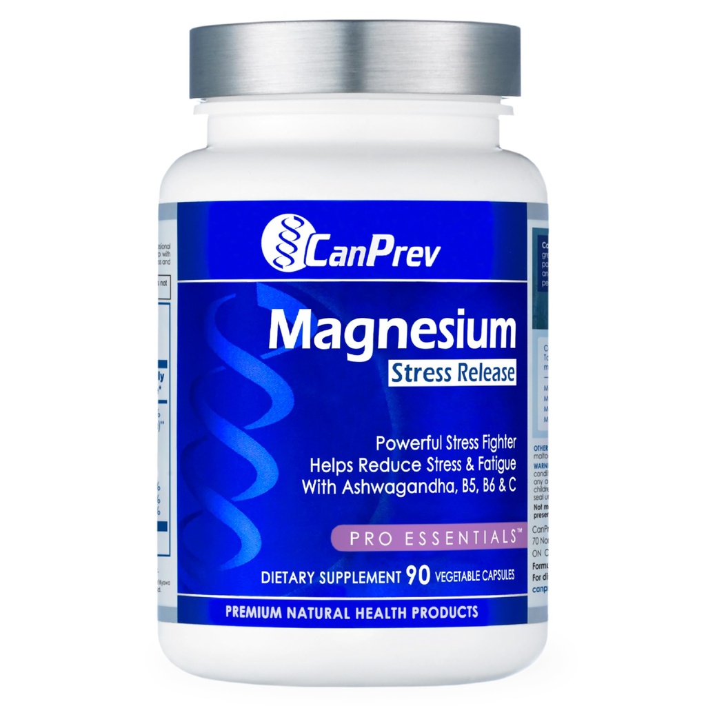 CanPrev Magnesium Bisglycinate med Ashwagandha, B5, B6 & Vitamin C, 90 Veg Caps, 30-Day Supply, Support Restful Nights & Relaxation, Hjälper energi & Immnue Function, Vegan, Non-GMO, Dairy, Soy, Gluten