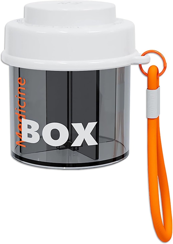 Pill Dispenser,Portable Supplement Organizer Bottle med Anti-Mixing och Wide Openings Design for Travel (Orange)