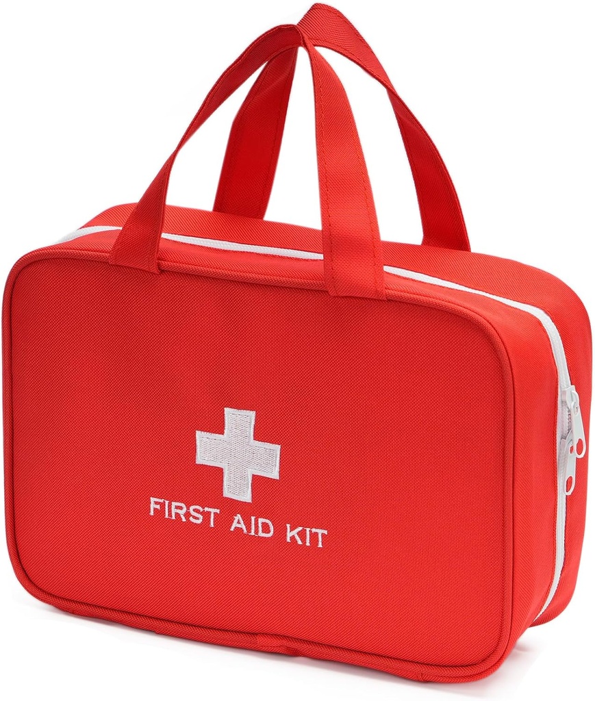 Compact Tyhjä ensiapulaukku Hätä trauma Medical Pouch Travel Medicine Organizer Bag kotiin, Camping, Matkustus, Auto (punainen)