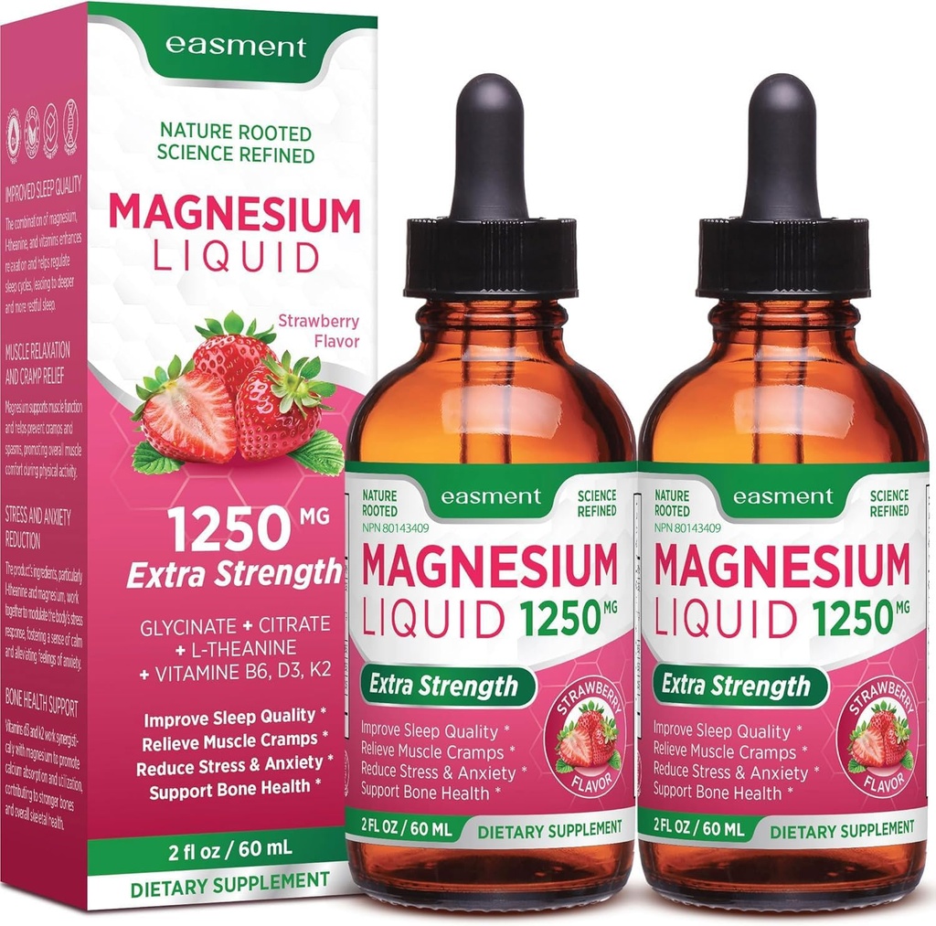 Magnesiumglykinaatti ja sitruunanesteen lisäaine: D3-vitamiinilla, K2-vitamiinilla, B6- ja L-teaniinilla, lihasrelaksaatiolla, unituella ja naisten yleisellä hyvinvoinnilla - 120ml