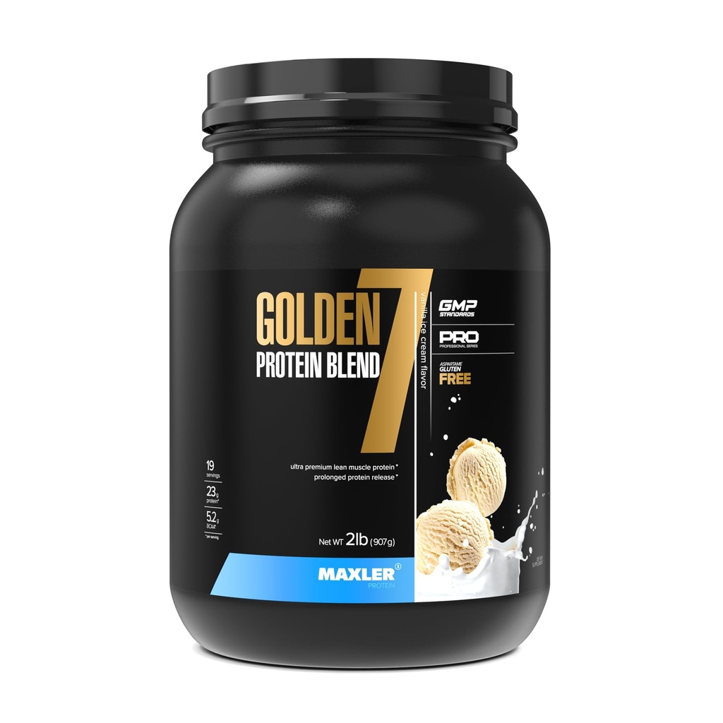 Maxler Golden 7 Protein Blend - Proteinpulver för Muscle Gain & Recovery - Vanilla Protein Powder 2 lb
