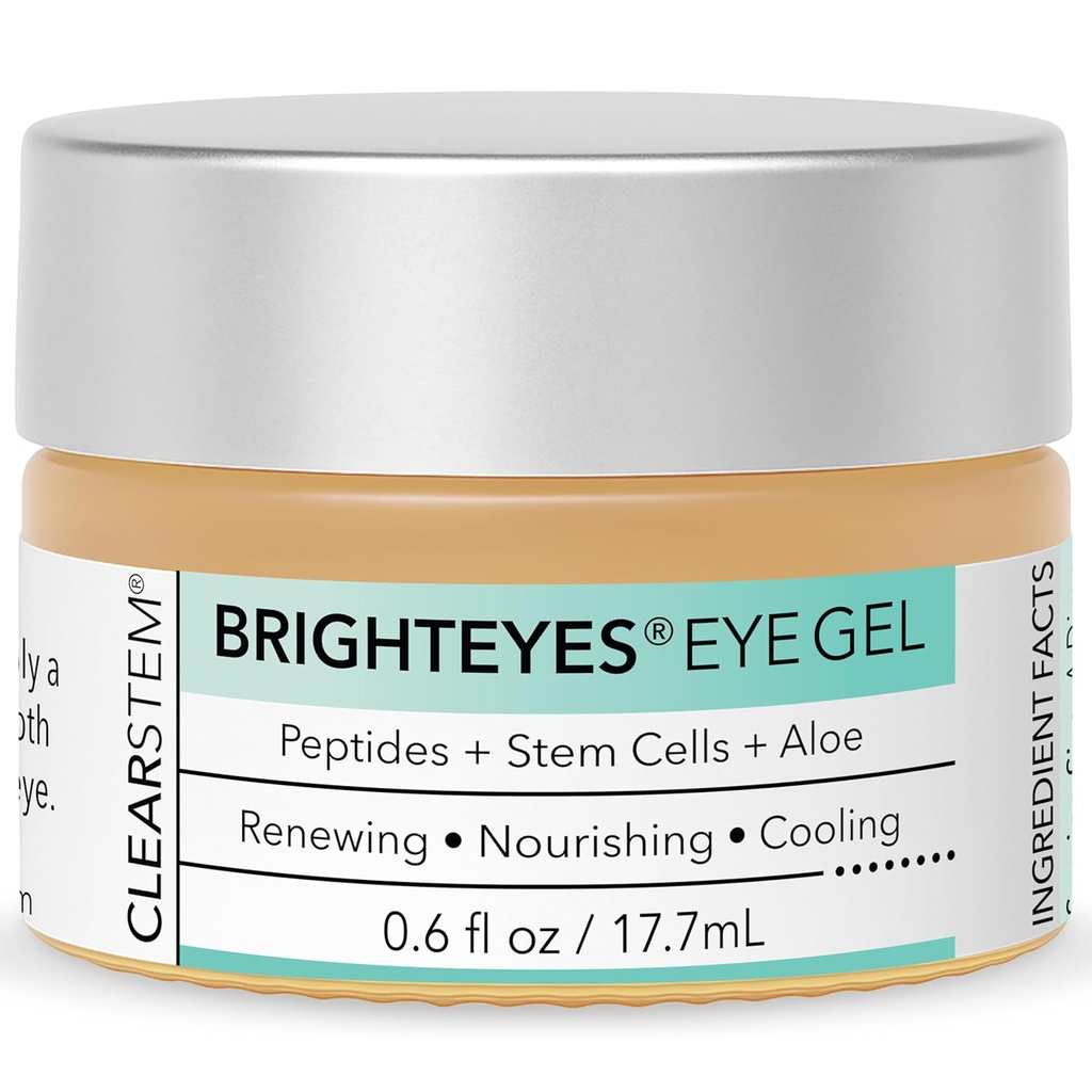 CLEARSTEM - BRIGHTEYES - Eye Gel - Nourishing Eye Cream - Lip Renewal - Cooling Gel - Stem Cells Blend - Peptides, Collagen, Aloe Vera - Gluten Free - Skönhet, Självvård, Hudvård - 0,6 fl oz
