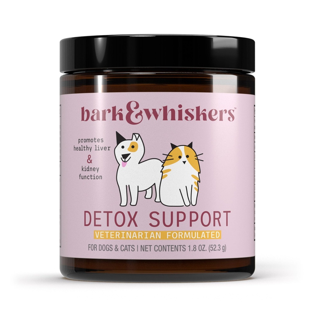 Bark & Whiskers Detox Support - auttaa tukemaan terveitä maksan ja munuaisten toiminta - kasviperäisten sekoitus luomumaitoa Thistle & Vihreä tee - 1.8 oz