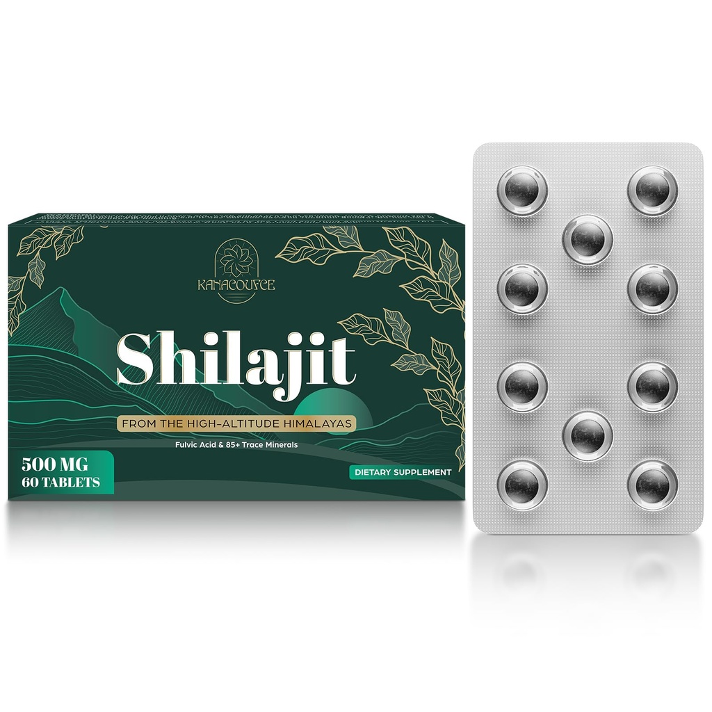 30 000 MG Shilajit-tablettia, Shilajit Himalayan Organic -tabletteja, joissa on Fulvic Acid & 85+ Trace Minerals, tehokkaampi kuin Shilajit Harsin & Capsules, Shilajit for Men & Women, laboratoriotesti 60.