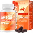 Omega-7 Sea Buckthorn Oil - med Omega-3 EPA / DHA Fish Oil, Cinnamomum, Fenugreek, ALA, Green Tea, Cayenne Pepper, Turmeric, Resveratrol, Black Pepper - Gluten-Free, 60 Softgels