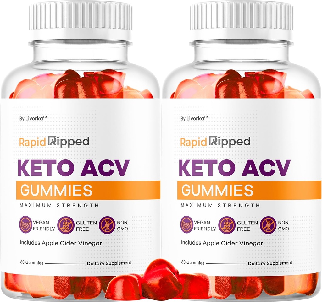 Rapid Ripped Keto ACV Gummies Support, Rapidripped Keto Plus Apple Cider Vinegar Gummy Advanced Formel 1050MG, Alla naturliga Gomitas recensioner, 120 Gummies för 2 månader