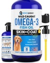 Omega 3 Fiskolja för hundar - Bättre än laxolja - Dog Fish Oil Supplement för att minska Shedding & Itching - Stöder gemensamma, hjärna och hjärthälsa - Hud och Coat Supplement - Liquid Fish Oil