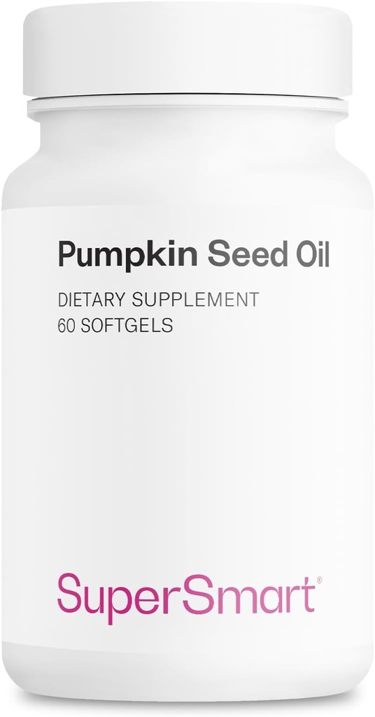 Supersmart - Pumpkin Seed Oil Supplement 1000mg per dag (+ Vitamin E) - Pumpkin Seed Oil för hårväxt | Non-GMO & Gluten Free - 60 Softgels
