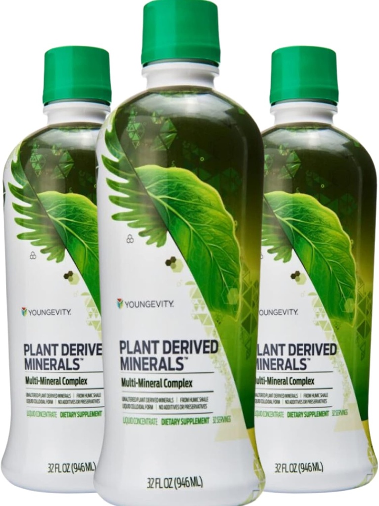 Youngevity Plant Derived Liquid Minerals - 77+ Natural Unkaltered Trace Minerals - 19000mg Plant Mineral Solids - Kolloidinen muoto Humira Shale - (32 oz Pack of 3)
