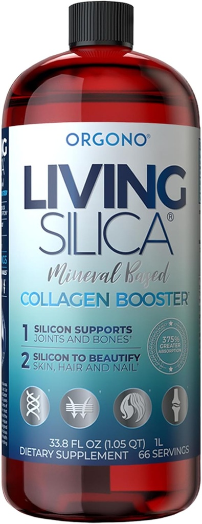 Living Silica Collagen Booster Liquid | Vegan Collagen Boosting Drink | Stöder hälsosam Collagen och Elastin Production för Joint & Bone Support, Glowing Skin, Strong Hair & Nails.