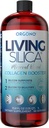 Living Silica Collagen Booster Liquid | Vegan Collagen Boosting Drink | Stöder hälsosam Collagen och Elastin Production för Joint & Bone Support, Glowing Skin, Strong Hair & Nails.