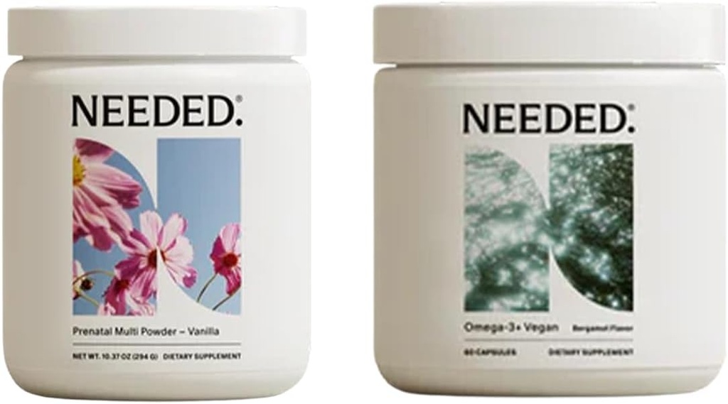 Tarvittiin. Vanilja prenataalinen monivitamiinijauhe & vegan Omega-3 DHA+EPA Bundle ...