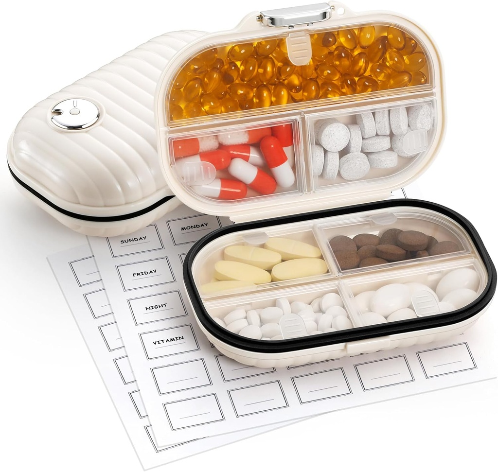 Zannaki Pill tapauksessa Kannettava Pieni viikko matka pilleri Järjestäjä, Söpö Kosteus Proof Pill Box haltija tasku laukku laukku, Päivittäinen Mini tasku farmaseuttinen lääkepakkaus vitamiini, kalaöljy, täydentää
