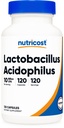Nutricost Lactobacillus Acidophilus 10 miljardia PMY, 120 kasviskapselia