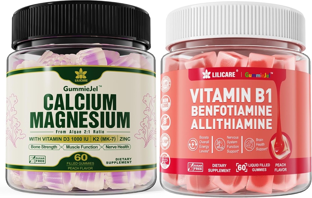 Kasveihin perustuva kalsiumlisä + B1-vitamiinilasit