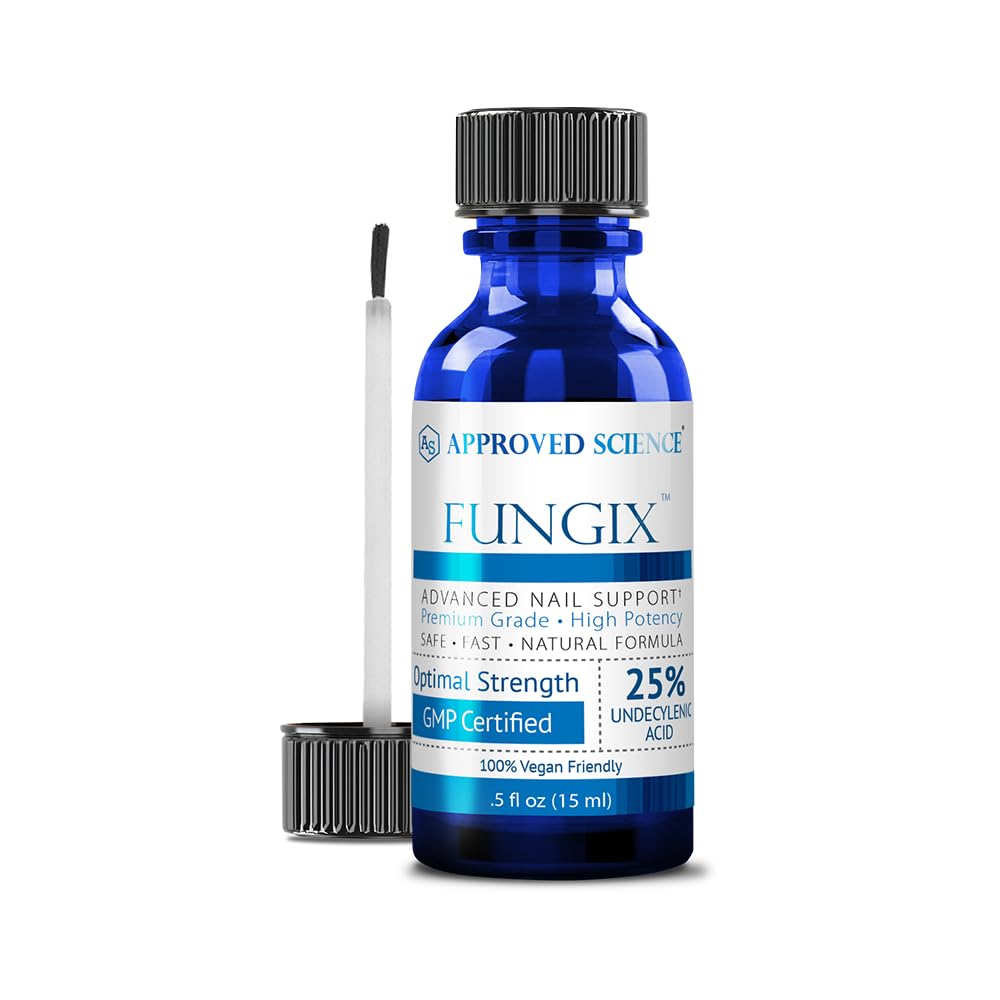 Fungix med 25% Undecylenic Acid, Antifungal Nail Solution med Tea Tree Oil, All Natural Best Fungus Toenail Behandling för effektiva resultat av godkänd vetenskap - Pack med 1