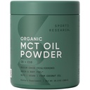 Sports Research Organic MCT Oil Powder - Keto & Vegan MCTs C8, C10 kookospähkinästä - Rasvahappoaivot ja Body Fuel, ei-GMO:t & Gluteenittomat - Makuton, Täydellinen kahvi, Tea & Proteiini Shakes - 10.6 oz