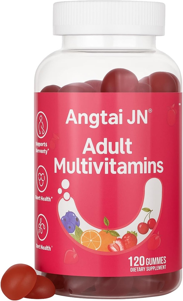Monivitamiini Gummies for Women & Men - 13 Vitamiinit & Mineraalit (A, C, D, E, Biotiini, Foolihappo, Sinkki), Vegan Friendly, Tuki Immuuniterveys, Mixed Berry Flavor, 120 MultiVite Gummies, 60 päivän tarjonta