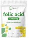 Foolihappo 1000 mikrog, 500 Coconut Oil Softgels (1 mg) ...