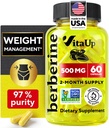 Berberiini Supplement 500mg - USA Made Berberine 500mg - Ei-GMO-Berberiini HCL - berberiini täydentää painonhallinta, energia, immuuni tuki - 60 kapselia