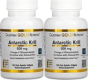 California Gold Nutrition Antarktis Krill Oil, Ultra-High Omega-3 kanssa Astaksantiini, Natural Mansikka & Sitruuna Maku, Non GMO, Gluteeniton, 500 mg, 120 Kala Liivate Softgels, 2 pakkaus