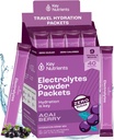 Avainaineet Multivitamiini Elektrolyyttejä Powder Packets - Herkullinen Acai Berry 40 Pack Hydration Packets - Travel Hydration Powder - Ei sokeria, ei kaloreita, Gluteeniton - Made in USA