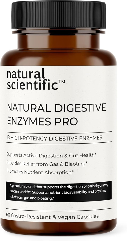Dgestive Enzymes Pro - 18 Natural Enzymes for Digestion from Papaya, Ananas & More - kanssa Probiootit ja prebiootit - Plant-Baseed - 60 kapselia - Premium ruokavalio täydentää