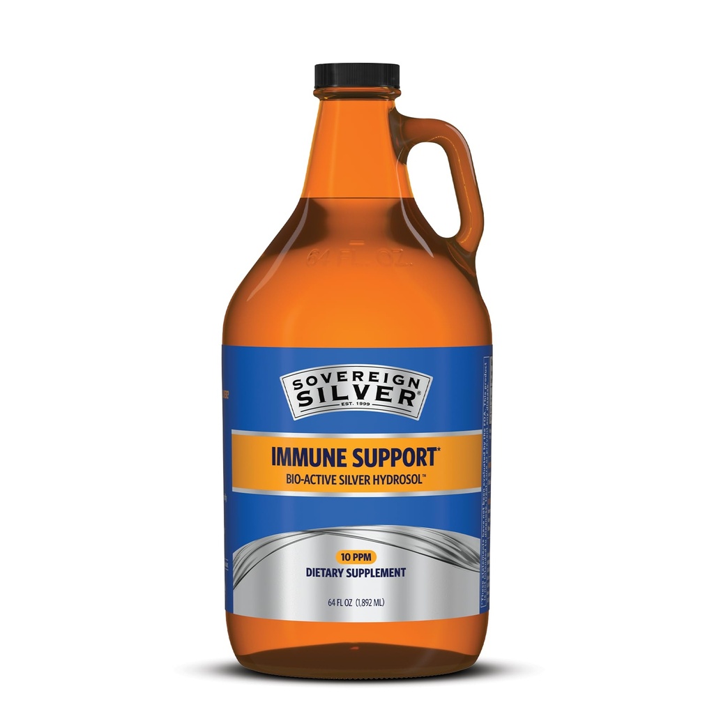 Sovereign Silver Immuunituki - Kolloidinen Silver, Bio-Active Silver Hydrosol, 10 ppm, Liquid Twist Top, 64 Fl Oz, (1,892 ml)