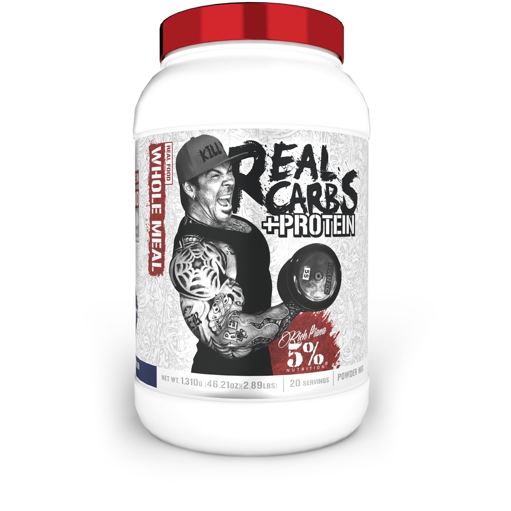 5% Nutrition Rich Piana Real Carbs + Protein ... Clean Mass Gainer Protein Powder...