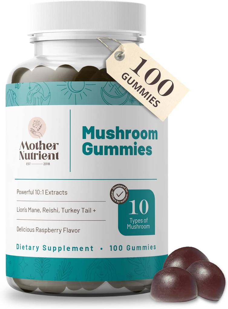 Sienen täydentää Gummies- puhdas uute Multi sieniä täydentää- Chaga, Reishi, Cordyceps & Lion's Mane - 50 päivän toimitus purukumit (100 kpl)