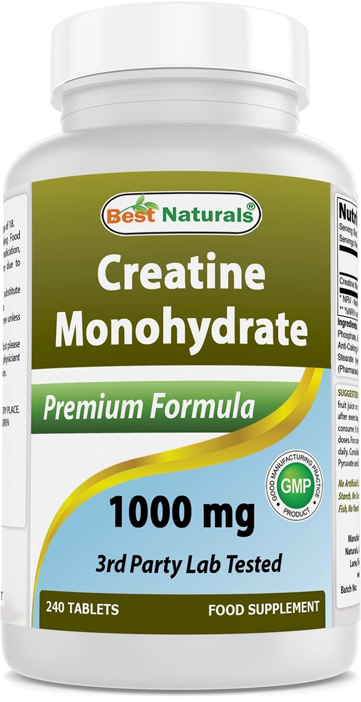 Best Naturals Kreatiini Monohydraatti 1000 mg 240 tablettia