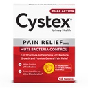 Cystex Dual-Action UTI Pain Response & Prevention Tabletit - 2-in-1 Formula Relives Epämukavuutta ja hidastaa bakteerien kasvua - ei säily - 48