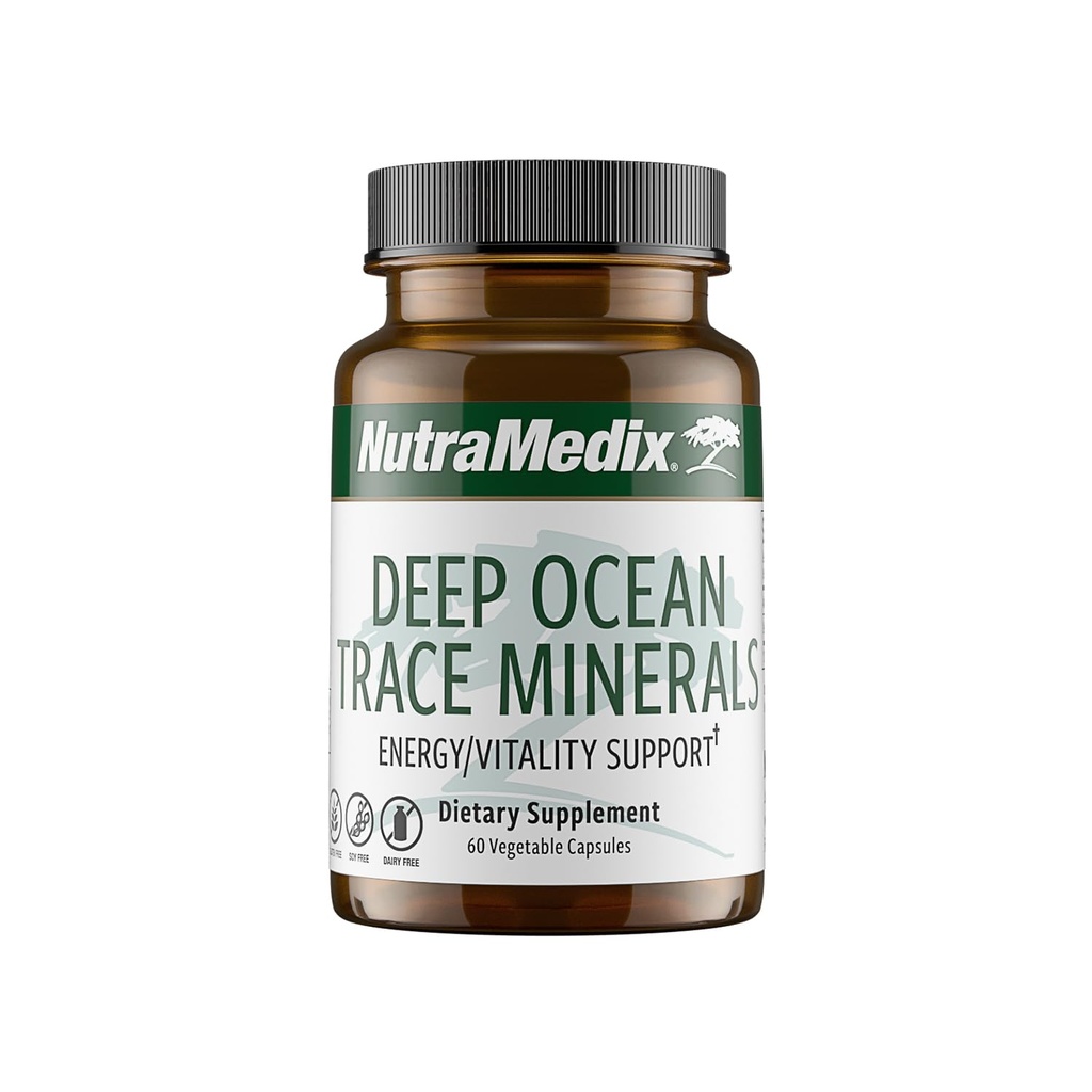 NutraMediax Deep Ocean Trace Minerals 1000mg - Mineraali- ja energialisät - Magnesium, sinkki, kalium, Boroni, fosfori & Mangaani - Elektrolyytti tuki (60 kapselia)