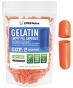 XPRS Nutra Koko 2 Tyhjät kapselit - 100 Kreivi Tyhjä Liivate Kapselit - Pillerit DIY Kapselin täyte - Puhdas naudan pilleri geelikorkit Do-It-Yourself lisäravinteet (Orange)