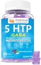 5-HTP GABA Gummies Blend 1700mg, Sugar-Free Calm Gummies med L Theanine, Magnesium, Ashwagandha, Omega-3-6-9, Vitamin D3, B6 för Natural Zzzs, Mood, Brain-Calm, Blueberry Flavor 60Count